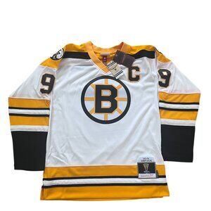 MITCHELL & NESS BOSTON BRUINS JOHNNY BUCYK #9 BLUE LINE JERSEY $200 WHITE 73/74